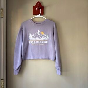Hollister Purple Colorado Mountain Graphic Sweatshirt S